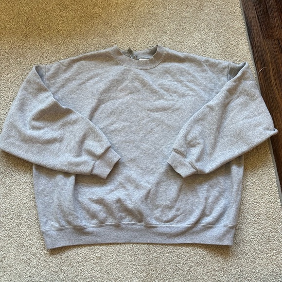 3X Skims Cotton Fleece Grey Heather Crewneck Sweatshirt - Picture 1 of 7